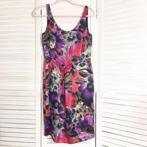 1060 Sherman Silk Watercolor Floral Sheath - S